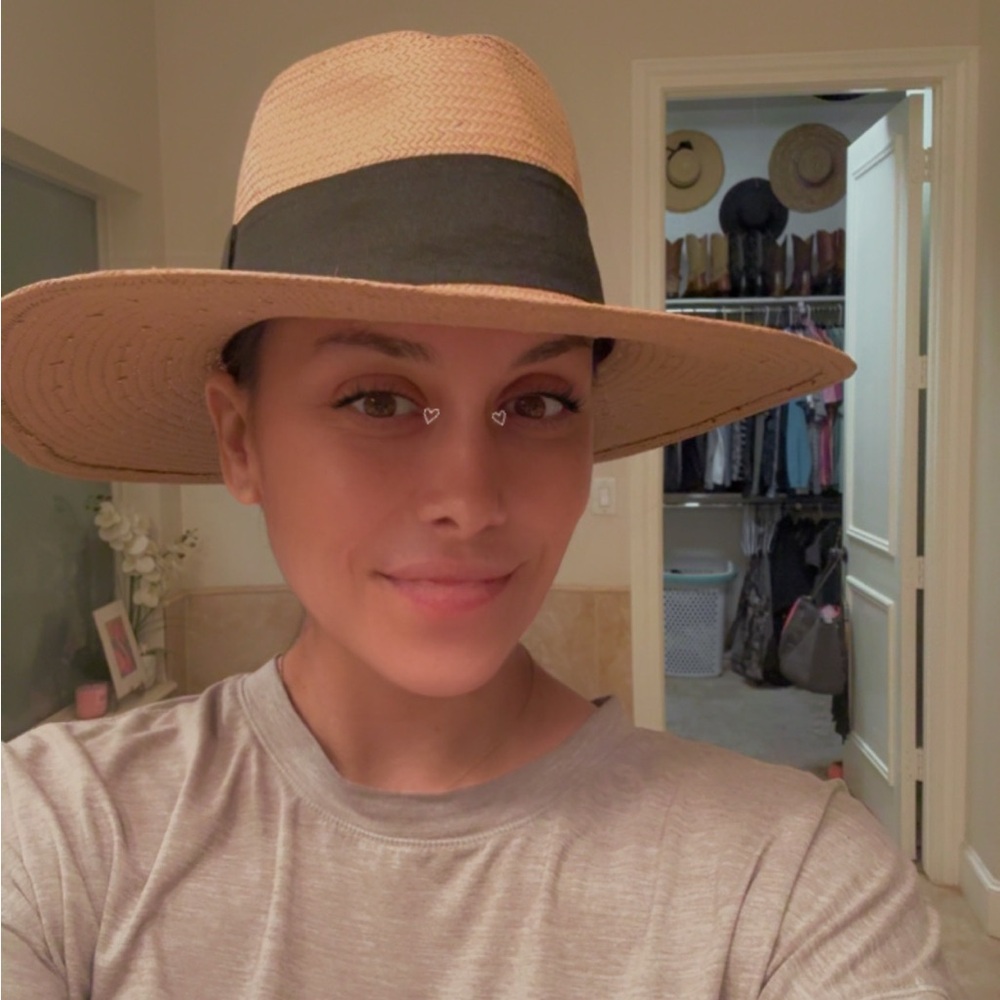NWT- Gigi Pip Meredith Tan-wide brim Panama hat tan - Picture 8 of 8